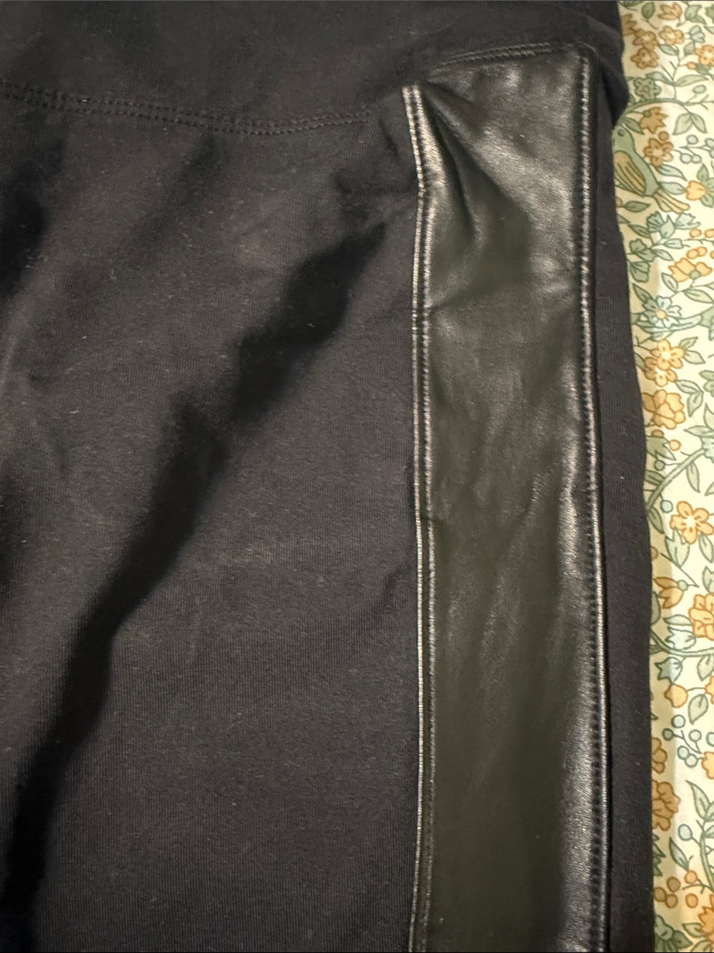 Athleta faux leather side stripe legging